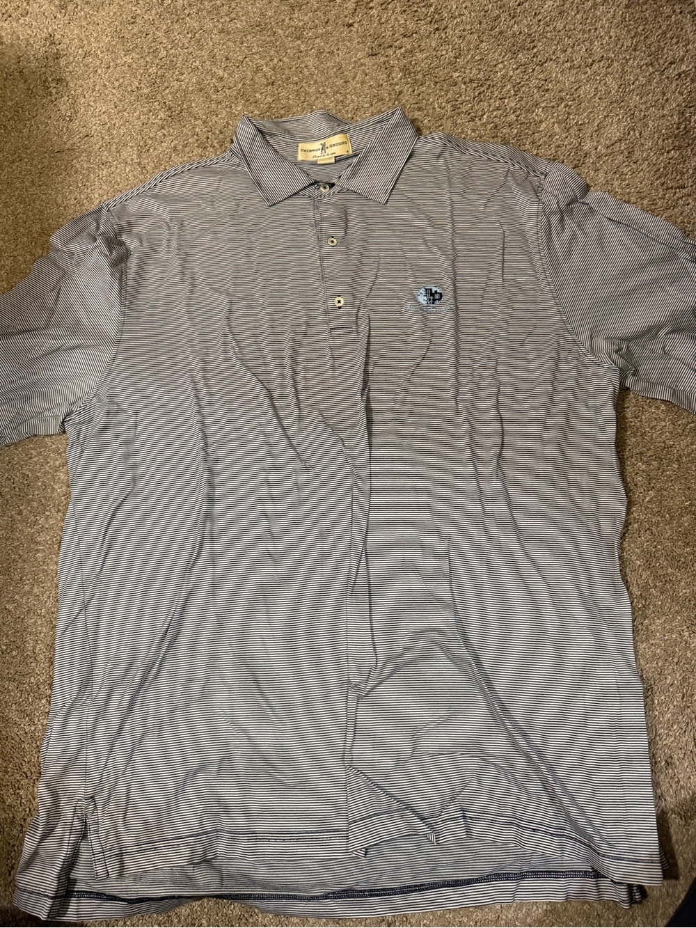 Fairway & Greene Men's Light Blue Micro-Stripe Polo